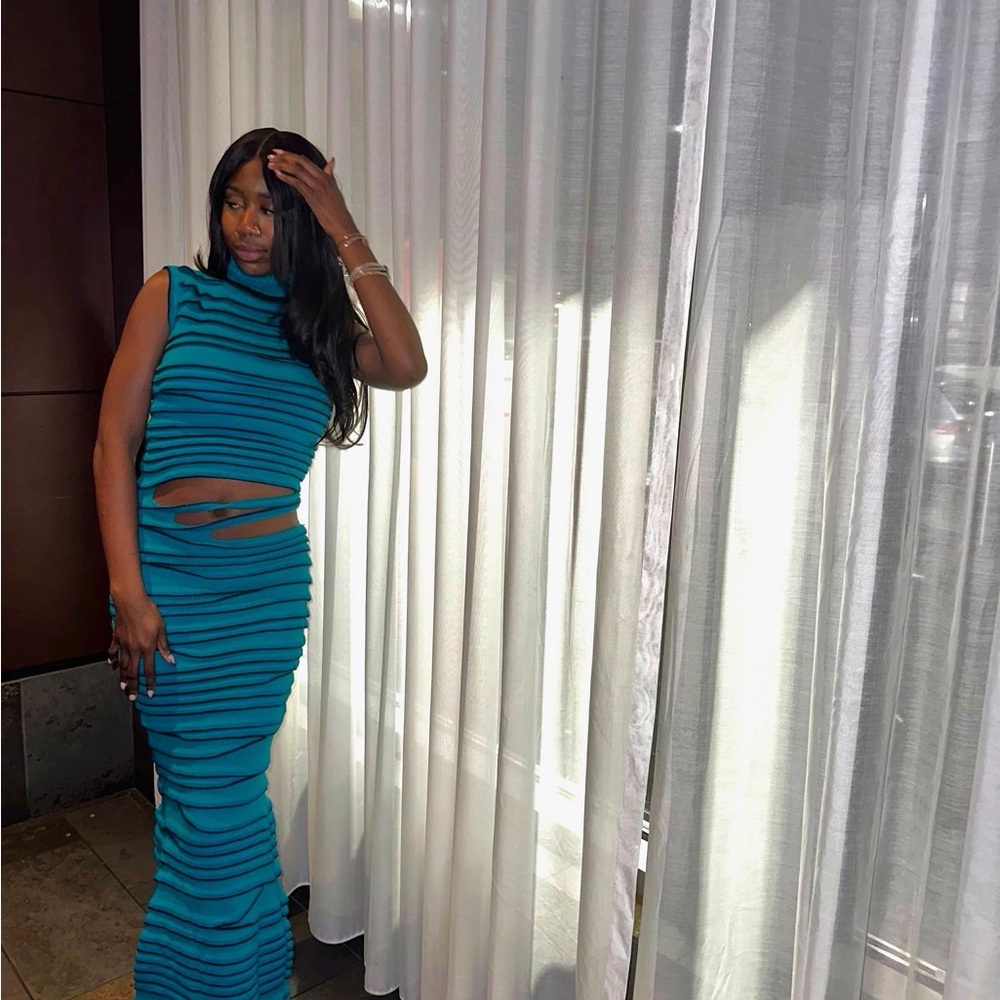 Hanifa Teal Maxi Dress